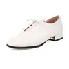 Zapatos Británicos Simples Nuevos con Cordones para Mujer Tacón Cuadrado Tacón Bajo Zapatos AliExpress Amazon 40-43 Talla Grande Zapatos de Comercio Exterior