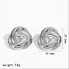 Pendientes Minimalistas Geométricos de Acero Inoxidable Transfronterizos, Pendientes de Acero de Titanio con Galvanoplastia al Vacío de Oro de 18K, No se Desvanecen, Sensación de Alta Gama
