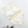 Nuevo Conjunto de Ropa Interior para Niñas en Desarrollo Estudiantes de Secundaria y Primaria Algodón Envolvente de Pecho Ropa Interior con Letra Estampada Lindo Borde de Color Top Tubo