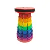 Venta al por mayor transfronteriza de taburetes plegables de arco iris para exteriores, taburetes de plástico engrosados, antideslizantes y resistentes al desgaste, taburetes telescópicos plegables y portátiles