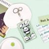 Estojo Deslizante para Cartão de Panda de Desenho Animado com Cordão Retrátil para Cartão de Estudante, Cartão de Refeição, Cartão de Jogo, Cartão de Trabalho, Conjunto de Identidade