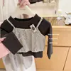 Limão Salgado SeteEstilo Coreano! Conjunto para Meninas Outono 2026 Novo Elegante Fashionável Tricô Camisola Calça Wide-Leg