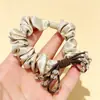 Anillo de Intestino Pequeño Estilo Coreano Lazo de Cristal para el Cabello, Banda de Goma Gruesa de Color Café de Alta Gama, Cuerda Elegante y Dulce para el Cabello