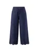 Jeans de lino huecos con un diseño único, pantalones casuales holgados de pierna recta recortados de pierna ancha, de cintura alta, que cubren la cadera, adelgazantes
