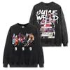 Camiseta de manga corta lavada estampada de hip-hop americano transfronterizo Juice wrld Cuello redondo holgada casual Sudadera con capucha para hombre