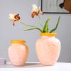 Jarrón moderno de cristal Fenton con acabado esmerilado, modelo de hotel, decoración suave para sala de estar, mesa de centro, florero.