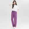 Verano 2026 Nuevo Estilo Color Sólido Versátil Casual Holgado Pierna Ancha Rectos Pantalones Deportivos para Mujer con Cintura Elástica