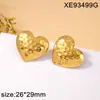 Pendientes Geométricos con Forma de Corazón de Moda para Mujer, Acero de Titanio Chapado en Oro, Pendientes de Lujo Ligero y de Gama Alta, Joyería de Venta Caliente Transfronteriza