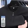 Sudadera con capucha de moda casual para hombre, nueva para Primavera y Otoño, cuello redondo, con cremallera, manga larga, capa base, camiseta para hombre, top