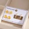 Aretes de Botón con Diseño de Gota Esmaltada en Forma de Corazón, Aros Cuadrados Exagerados de Alto Grado, Estilo Coreano Ins Moda Nicho Temperamento para Mujeres