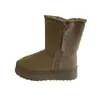 Botas de nieve de terciopelo grueso, botas Martin de piel para mujer, botas cortas de suela gruesa con forro polar de invierno, botas cálidas de algodón, zapatos grandes de algodón antideslizantes