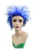 Peluca de Erizo Punk Afro con Degradado Azul y Blanco para Festival de Música Fiesta Cosplay Satma Te Estilo Rock Atuendo Personalizado Peluca