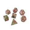 Suministro Directo de Fábrica de Dados Poliédricos de Piedra Verde Flor Natural Dados para Juego de Mesa Dungeons and Dragons Coc Juego de Dados Set Z01