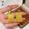 Nova Colar Pingente Gelo Triturado Estilo Chinês com Acessório Pingente de Corda de Cera Feita à Mão, Decoração de Pingente Exquisita de Nicho