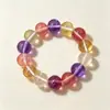 Pulsera de Amatista Natural Imitación para Mujer, Pulsera de Cuentas de Lujo Ligero y de Gama Alta, Joyería de Cristal con Diseño de Nicho