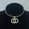 Collar Estilo Chanel, Accesorio Pequeño Chanel Doble C Letra Forma de Corazón Estrella de Cinco Puntas, Nuevo Modelo de Collar Estilo Chanel Totalmente Incrustado con Diamantes para Mujer