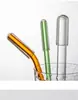 Pajitas de Vidrio de Alto Borosilicato, Pajitas Mezcladoras de Vidrio Curvas de Grado Alimenticio Resistentes al Calor, Pajitas Transparentes de Alta Calidad, Engrosadas