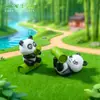Paisaje en miniatura con lindas figuras de bambú y panda, adorable decoración de jardín, accesorios de paisajismo DIY, adornos en miniatura