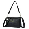 Bolsa de Bolso Multicamadas Bolsa Transversal Feminina 2024 Nova Bolsa Feminina de Couro Genuíno Bolsa para Mãe de Meia-Idade Bolsa de Ombro Fashion para Sogra