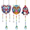 Set de 5 Piezas de Colgantes de Pintura de Diamantes de Mariposas, DIY Hecho a Mano con Puntos de Diamante, Decoración Acrílica con Diamantes Completos, Adornos para Colgar en Casa