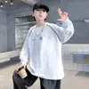 Camada Base Branca para Meninos Outono 2026 Novo Estilo Camiseta Infantil de Manga Longa M e G Crianças Início do Outono Roupa de Baixo Top Fina