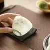 Copo cônico de cerâmica com glacê de gelo, cozido em alta temperatura, com design de nuvem e montanha, xícara de chá de cerâmica de alta qualidade para uso doméstico, conjunto de chá kung fu de luxo leve, xícara de mestre anti-queimadura