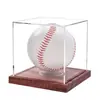 Caja de Exhibición de Béisbol de Acrílico Cuadrada Caja de Colección de Pelotas de Béisbol de Vidrio Transparente Caja de Almacenamiento a Prueba de Polvo