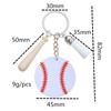 Temu Amazon explosivo PU Couro Beisebol Tassel Keychain Kit Wooden Bats Baseball Softball Pingente Baseball Barras de Beisebol