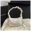 Bolso Bandolera Elegante con Tachuelas de Diamante 2026 Lazo Nuevo de Moda Plisado Nube Cadena de Verano para Mujer