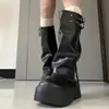 Botas largas de suela gruesa para mujer, nuevo modelo otoño 2026, botas altas para mujeres petite, botas de montar con suela de plataforma