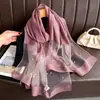 Bufanda Delgada de Imitación Seda Estilo Nuevo para Mujer, Primavera y Verano, Mariposa Perla Hecha a Mano, Moda de Lujo Ligero, Chal Caliente con Perlas Transfronterizo