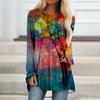 2022 Amazon Transfronterizo Suéter de Manga Larga Estampado Abstracto 3D Holgado Cuello Redondo Casual Urbano Camiseta para Mujer