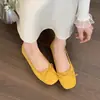 Mocasines Planos de Gamuza Franceses para Mujer 2026 Otoño Nuevos Boca Baja Lazo Ballet Rojo Suela Suave Zapatos Planos para Mujer