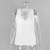 Outono/Inverno 2026 Camisola de Cetim com Cores Cruzadas Decote V Sem Mangas Cropped Estilo Preguiçoso Europeu e Americano Roupa Íntima Simples de Cetim para o Dia a Dia