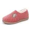 Estilo Nuevo de Invierno Zapatillas de Mujer de Cobertura Total Cómodas Versátiles Zapatos de Mujer sin Cordones Ligeros Resistentes al Frío para el Hogar Lindos Bordados Zapatos de Algodón
