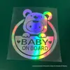 Comércio Exterior Babyonboard Adesivos Refletivos para Carro Desenho Animado Fofo Bebê no Carro Adesivos de Menina Design Refletivo
