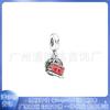 Panjiadora 925 cobre blanco plateado corazón negro cruz hebilla fija colgante cuentas DIY accesorios cuentas