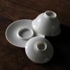Juego de té de kung fu Mo Ji Yingqing San Cai Gai Bowl, tazón de té de cerámica hecho a mano, tazón de té grande