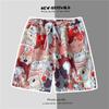 Pantalones de Playa Hawaianos para Hombre y Mujer de Secado Rápido Sueltos para Parejas de Cinco Puntos Tallas Grandes Pantalones de Flores de Moda de Longitud Media Pantalones Cortos Juveniles