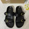 Para Zapatos de Mujer Españoles de Alta Calidad Punta Abierta Hebilla Playa Casual Sandalias Planas Sandalias de Tira Única con Suela Gruesa