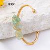 Pulseira de seda com pedra de cristal natural transfronteiriça, pulseira de cristal roxo, amarelo e rosa tecida à mão, acessórios para atacado