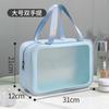 Bolsa de Cosméticos Transparente à Prova d'Água em PU, Necessaire Portátil de Viagem, Bolsa de Armazenamento Estilo Ins