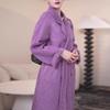 Casaco de Lã Roxo Inverno Coreano High-end Super Bonito Cintura Apertada Emagrecimento Redutor de Idade Casaco de Lã Casaco