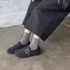 Zapatos Birkenstock Grises de Lana Cobertura Total para Mujer Nuevos 2026 Otoño Mocasines Suela Suave Versátiles para Viajar Zapatos Individuales