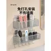 Tubo de almacenamiento para peine de baño de acero inoxidable 304, soporte para rizador de pelo, organizador de tocador de baño montado en la pared, instalación sin perforación