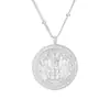 Collar de plata de ley S925 con el dios de la riqueza amarillo, colgante de diamantes con método antiguo para mujer, cadena de lana de estilo chino de moda nacional para mujer.