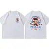 2025Mi Nuevo Cuello Redondo Holgado Primavera y Verano Algodón Puro Versátil Casual Diario de Manga Corta Estilo Familiar para Hombres y Mujeres