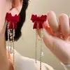 Pendientes de Fuegos Artificiales de Circonita Roja de Año Nuevo para Mujer 2026 Nuevo Estilo Popular Pendientes Únicos y Hermosos