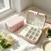 El más vendido en Europa y América, bolsa de almacenamiento de joyería de cuero estilo ins, caja organizadora de accesorios con múltiples compartimentos, caja de almacenamiento especial para collares, pulseras y pendientes