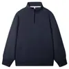 Sudadera de hombre con media cremallera y cuello alto, corte ligeramente holgado y corte tridimensional, directamente de la fábrica de origen, disponible para dropshipping